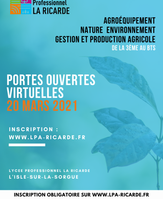 JOURNEE PORTES OUVERTES 20 mars 2021
